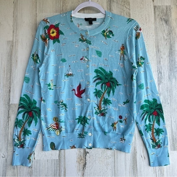 J. Crew Florida‎ Map Sweater Size Medium - Picture 1 of 16